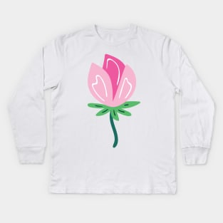 Pink Flower Kids Long Sleeve T-Shirt